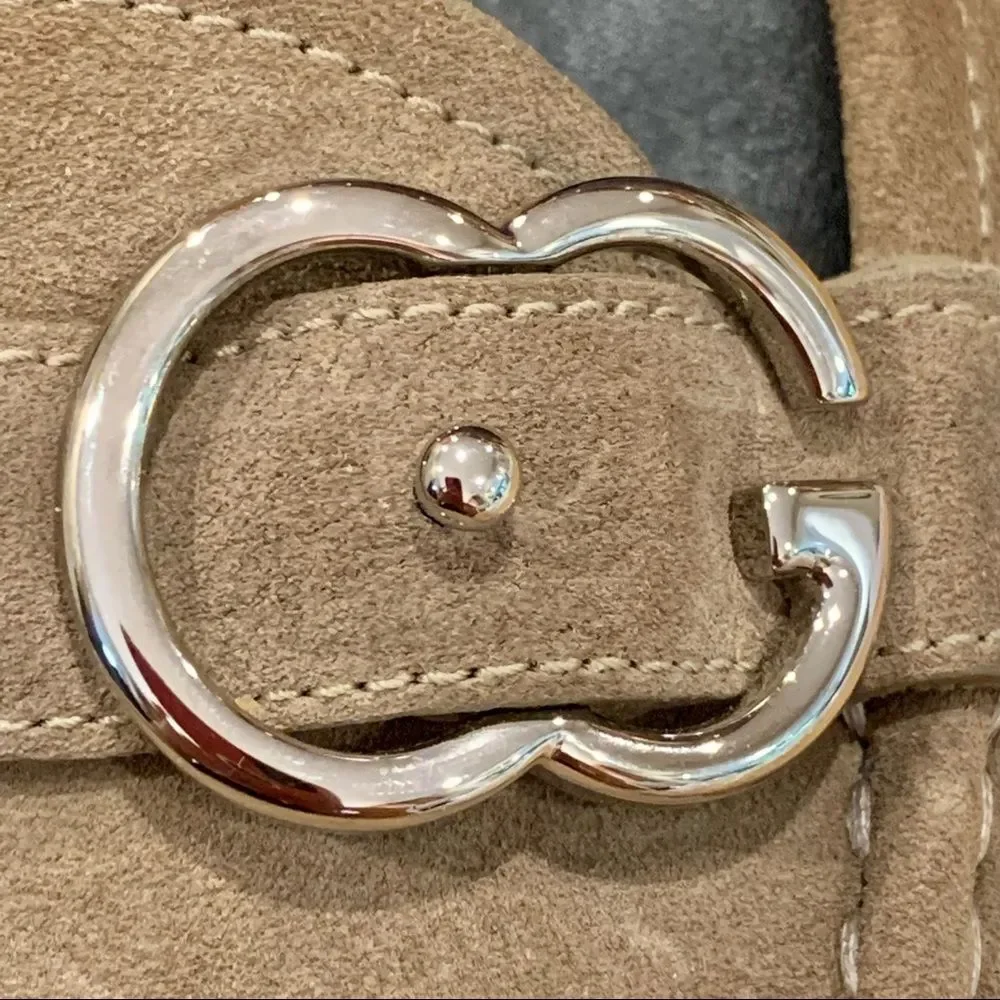 Gucci Sachalian Sport Khaki Suede Driving Loafers‎ 7.5 Men’s